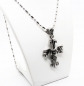 Preview: Edelstahl Halskette mit Anhänger Kreuz Totenkopf