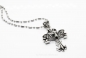 Preview: Edelstahl Halskette mit Anhänger Kreuz Totenkopf
