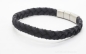 Preview: Lederarmband echt Leder braun flecht