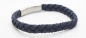 Preview: Lederarmband echt Leder blau flecht