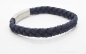 Preview: Lederarmband echt Leder blau flecht