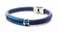 Preview: Lederarmband blau stylisch elegant