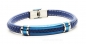 Preview: Lederarmband blau stylisch elegant