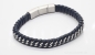 Preview: Lederarmband schwarz blau mit Edelstahl Verzierungen