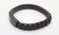 Preview: Lederarmband braun kraftvoll mit Edelstahl