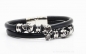 Preview: echt Lederarmband schwarz mit Totenköpfen