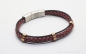 Preview: Lederarmband geflochten in rose mit Edelstahl