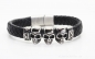 Preview: Lederarmband mit Totenköpfen