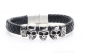 Preview: Lederarmband mit Totenköpfen