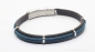 Preview: Lederarmband mit blauen Edelstahl Elementen