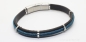 Preview: Lederarmband mit blauen Edelstahl Elementen
