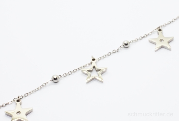 Preview: Damenarmband in Edelstahl mit Sternen 