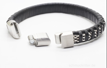 Preview: echt Lederarmband schwarz