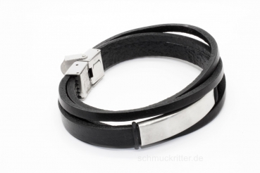 Lederarmband - echt Leder - schwarz