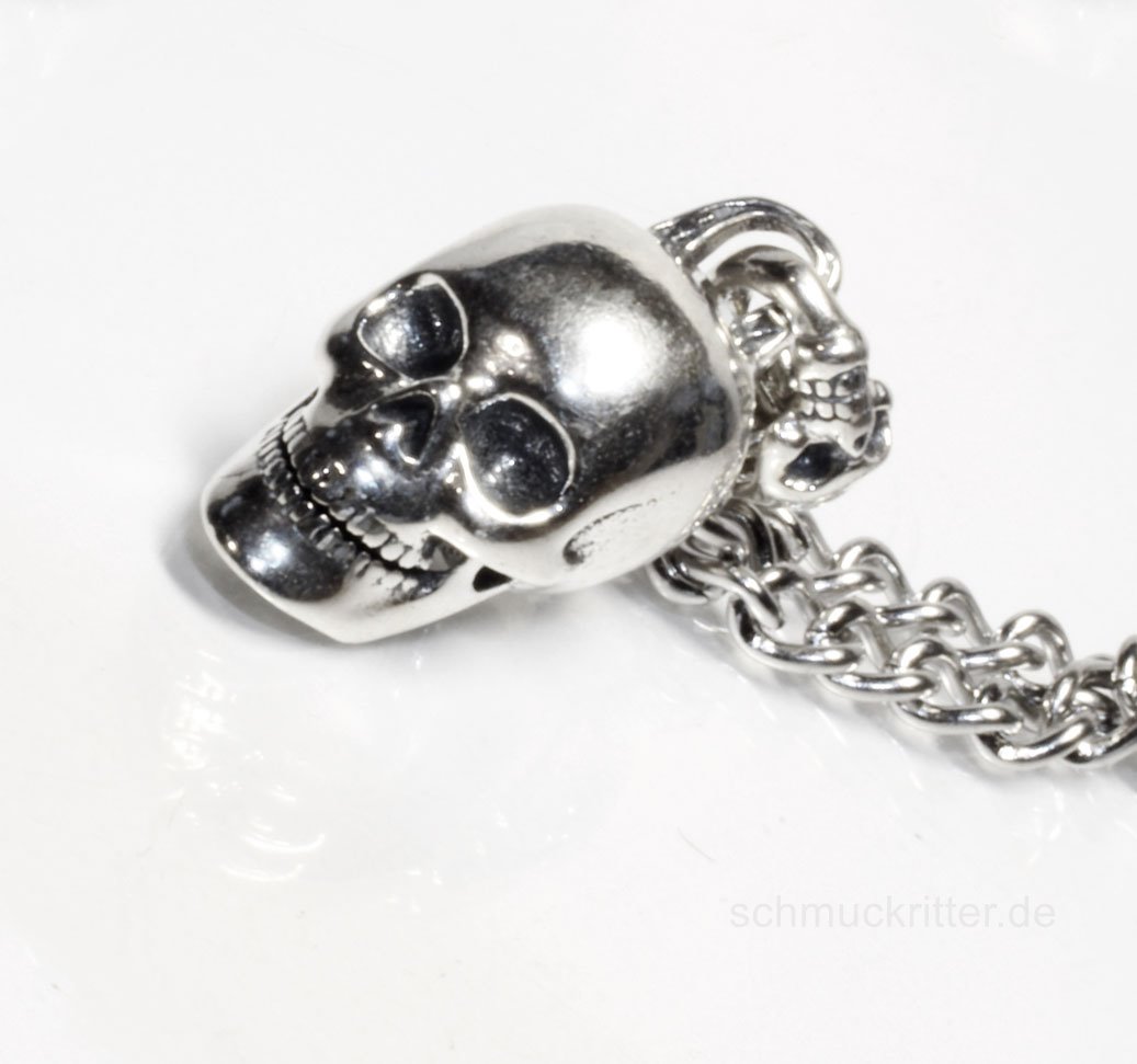 Motte Charm Totenkopf Anhänger Totenkopf Falke Antik
