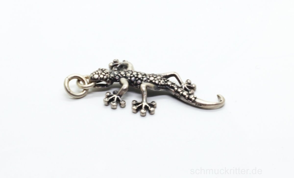 Gecko Anhänger Silber 925 geschwärzt