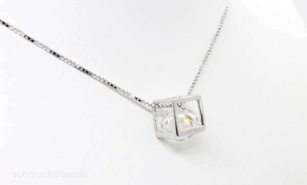 Solitär Stein Anhänger Silber