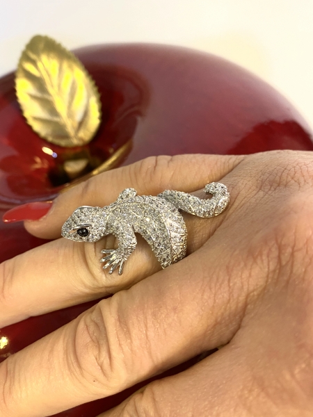 Gecko Ring in Silber 925