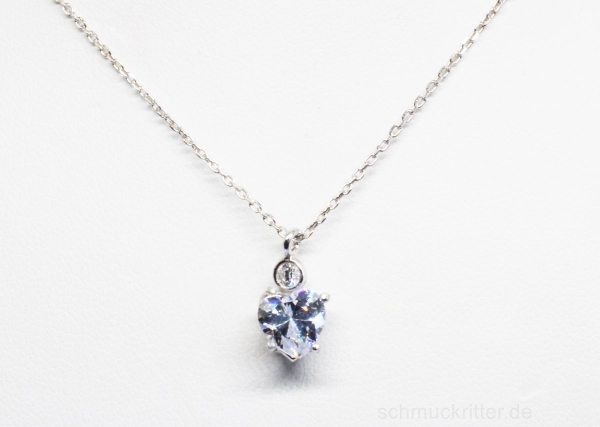 Anhänger Solitär Herz in Silber 925