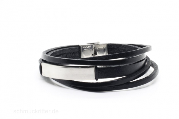 Lederarmband - echt Leder - schwarz