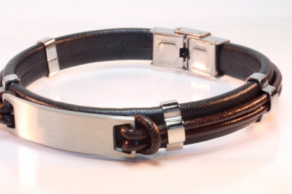 Lederarmband schwarz braun