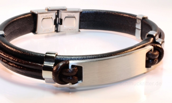 Lederarmband schwarz braun