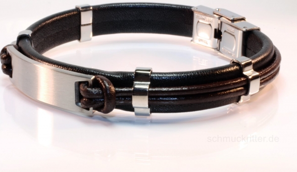 Lederarmband schwarz braun