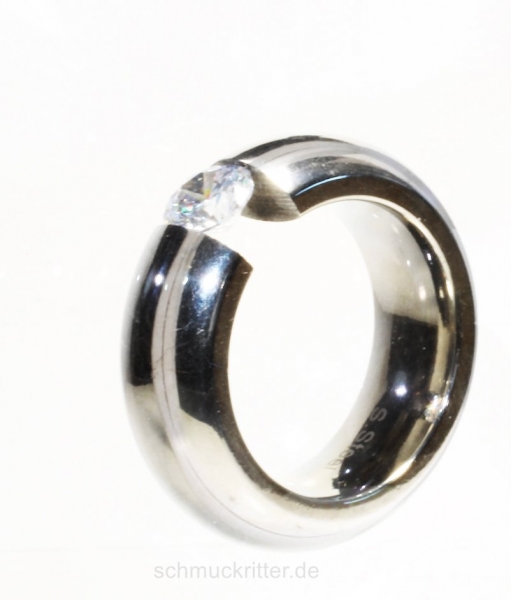 Edelstahl - Solitär Ring