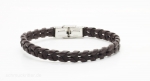 Lederarmband braun flecht